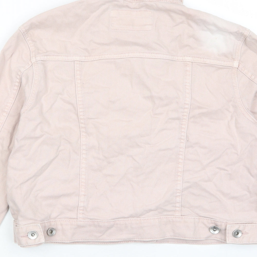 Marks and Spencer Womens Pink Jacket Size 12 Button - Pockets, Buttons, Collared