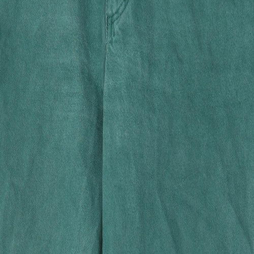 Joker Womens Green Cotton Straight Jeans Size 14 L29 in Regular Zip - Pockets, Belt Loops, Embroided