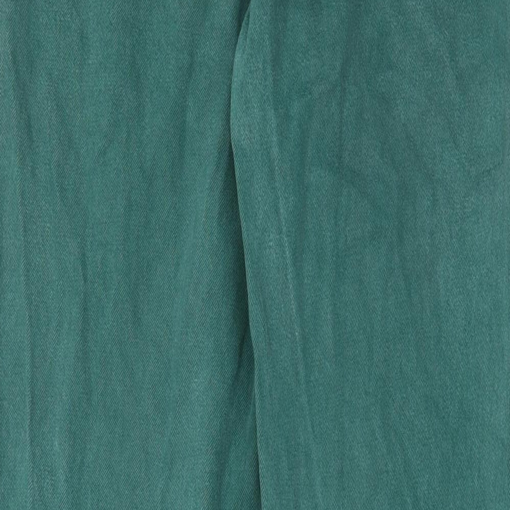 Joker Womens Green Cotton Straight Jeans Size 14 L29 in Regular Zip - Pockets, Belt Loops, Embroided