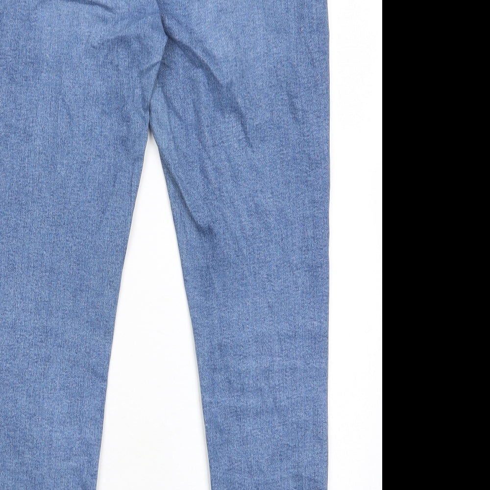 Topshop Womens Blue Cotton Skinny Jeans Size 32 in L30 in Regular Zip - Pockets, Belt Loops