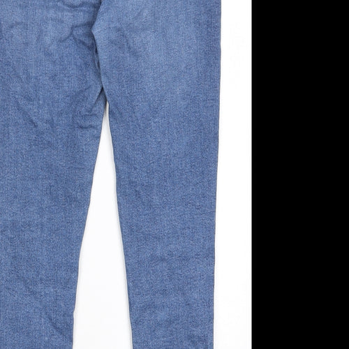 Topshop Womens Blue Cotton Skinny Jeans Size 32 in L30 in Regular Zip - Pockets, Belt Loops