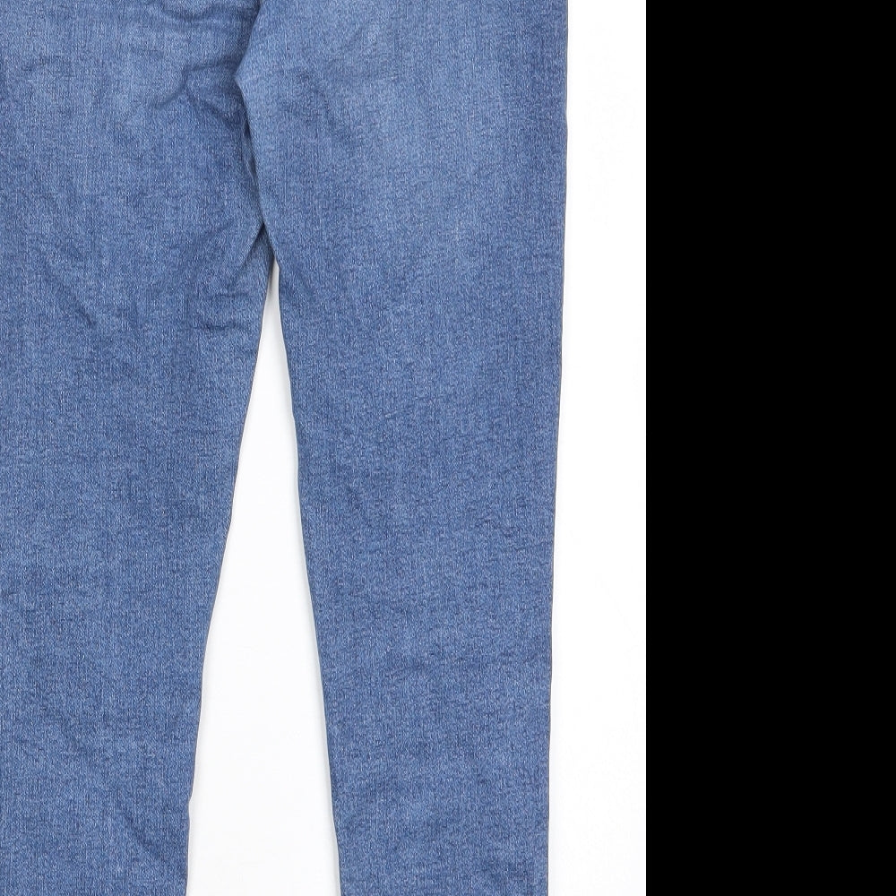 Topshop Womens Blue Cotton Skinny Jeans Size 32 in L30 in Regular Zip - Pockets, Belt Loops
