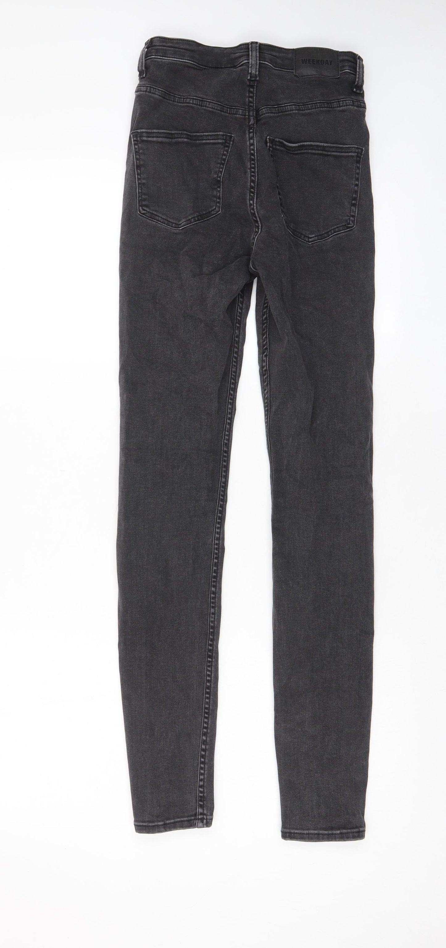 Weekday Womens Grey Cotton Skinny Jeans Size 26 in L32 in Regular Zip - Pockets