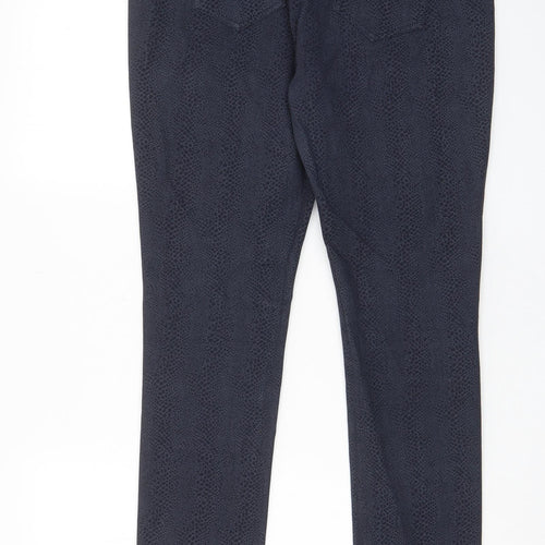 Grabal Arlok Womens Blue Animal Print Cotton Skinny Jeans Size 14 L29 in Regular Zip - Pockets