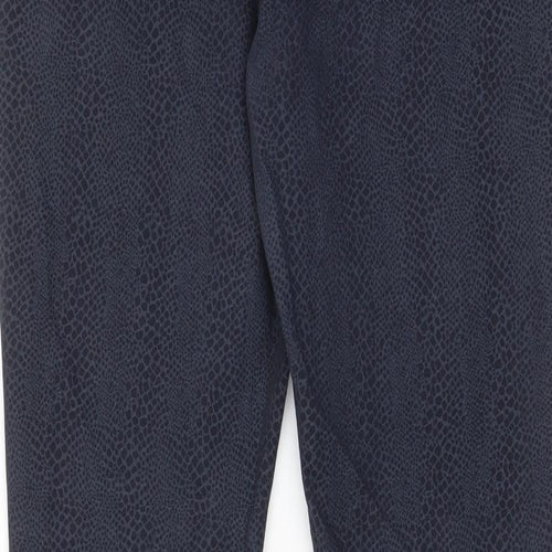 Grabal Arlok Womens Blue Animal Print Cotton Skinny Jeans Size 14 L29 in Regular Zip - Pockets