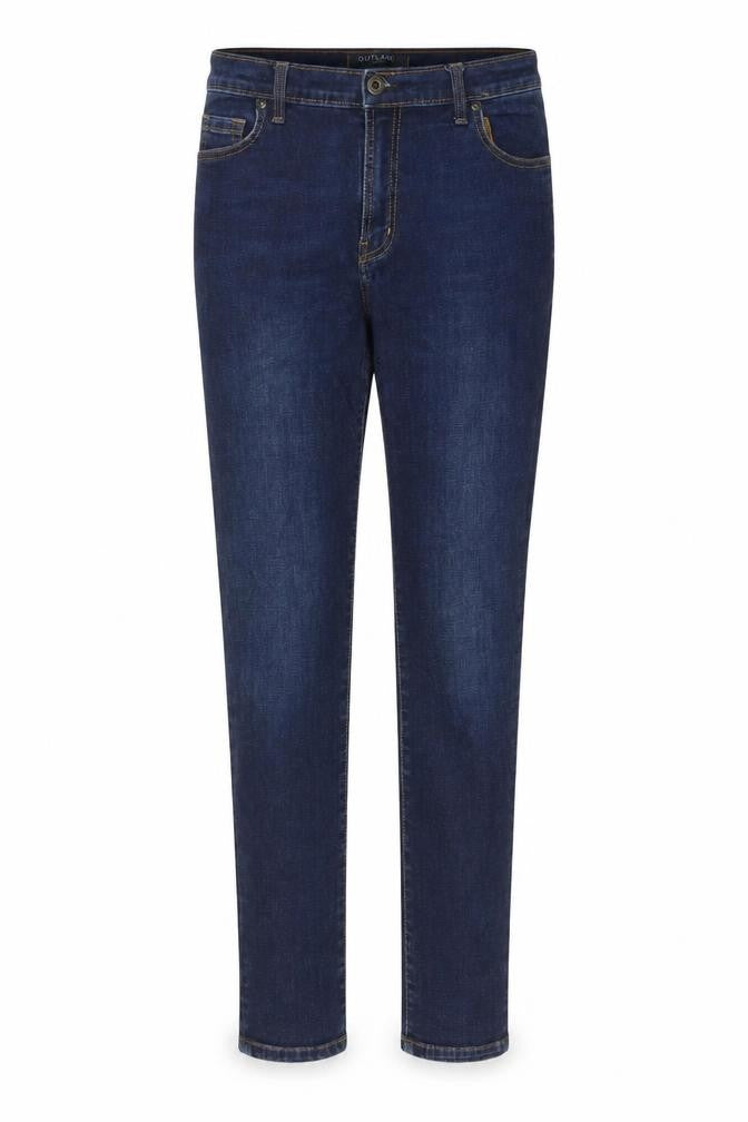 Outlander Womens Blue Cotton Straight Jeans Size 12 L28 in Regular Zip - Pockets