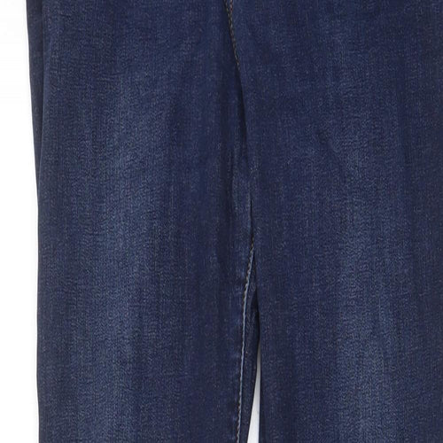 Outlander Womens Blue Cotton Straight Jeans Size 12 L28 in Regular Zip - Pockets