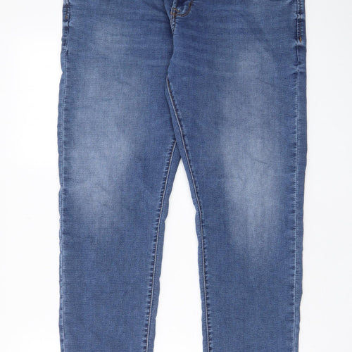 NEXT Womens Blue Cotton Straight Jeans Size 40 in L31 in Slim Zip - Pockets