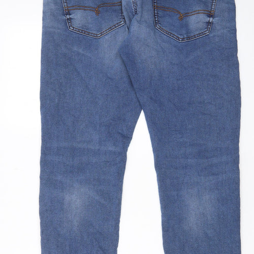 NEXT Womens Blue Cotton Straight Jeans Size 40 in L31 in Slim Zip - Pockets