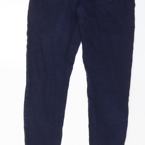 Marks and Spencer Womens Blue Cotton Skinny Jeans Size 12 L28 in Regular Zip - Pockets