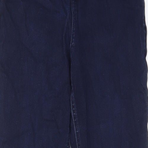 Marks and Spencer Womens Blue Cotton Skinny Jeans Size 12 L28 in Regular Zip - Pockets