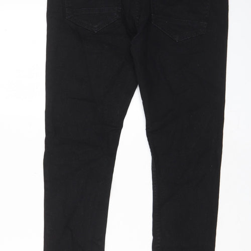 Burton Mens Black Cotton Skinny Jeans Size 30 in L25 in Regular Zip - Short leg, Pockets