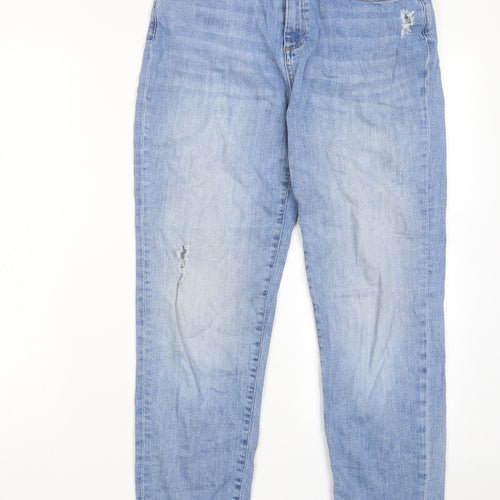 Mint Velvet Womens Blue Cotton Straight Jeans Size 10 L27 in Regular Zip - Pockets