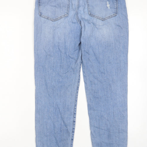 Mint Velvet Womens Blue Cotton Straight Jeans Size 10 L27 in Regular Zip - Pockets