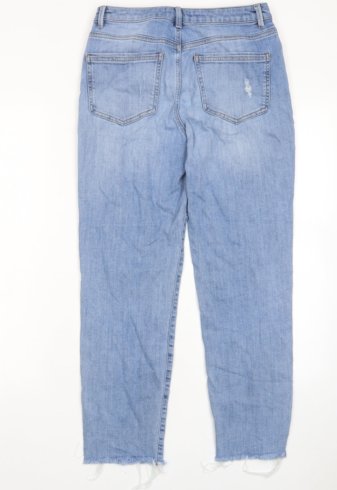 Mint Velvet Womens Blue Cotton Straight Jeans Size 10 L27 in Regular Zip - Pockets