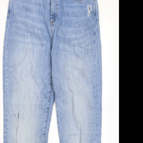 Mint Velvet Womens Blue Cotton Straight Jeans Size 10 L27 in Regular Zip - Pockets