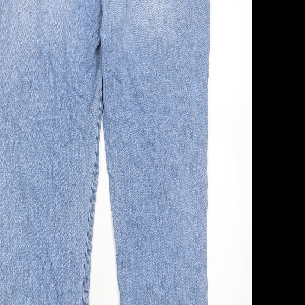 Mint Velvet Womens Blue Cotton Straight Jeans Size 10 L27 in Regular Zip - Pockets