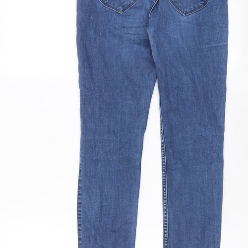 Lee Womens Blue Cotton Skinny Jeans Size 27 in L31 in Regular Zip - Pocket