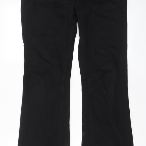 NEXT Womens Black Cotton Bootcut Jeans Size 12 L29 in Regular Zip - Pocket