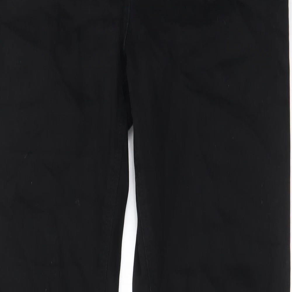 NEXT Womens Black Cotton Bootcut Jeans Size 12 L29 in Regular Zip - Pocket