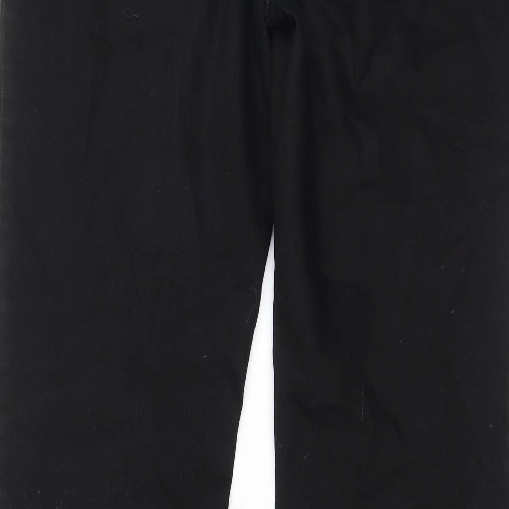 NEXT Womens Black Cotton Bootcut Jeans Size 12 L29 in Regular Zip - Pocket