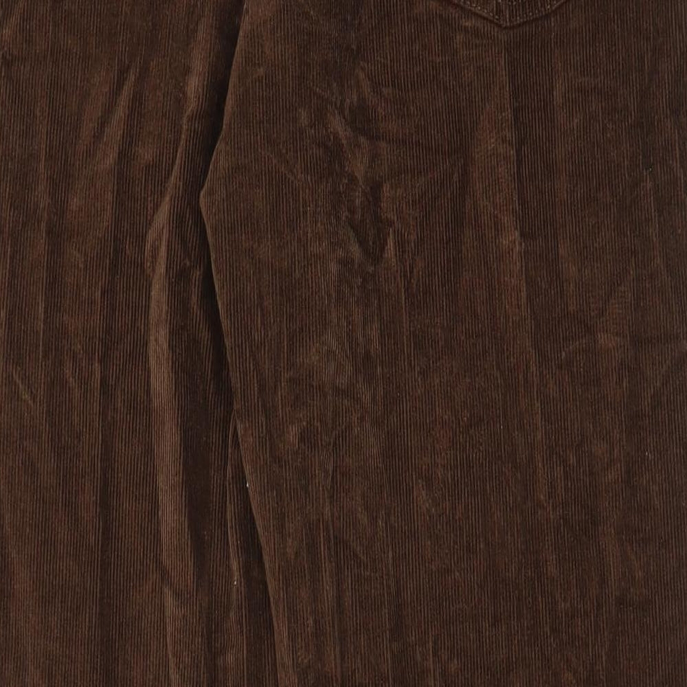 Union Blues Mens Brown Cotton Trousers Size 36 in L29 in Regular Zip - Short leg, Pockets