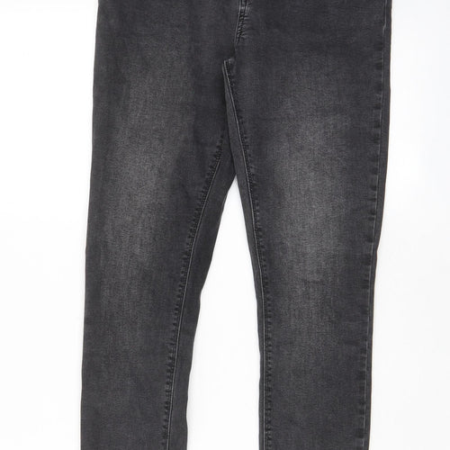 Denim & Co. Womens Grey Cotton Skinny Jeans Size 10 L27 in Regular Zip - Pockets, Belt Loops