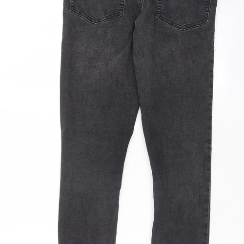 Denim & Co. Womens Grey Cotton Skinny Jeans Size 10 L27 in Regular Zip - Pockets, Belt Loops