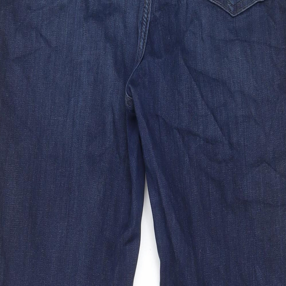 F&F Womens Blue Cotton Skinny Jeans Size 16 L26 in Regular Zip - Pockets