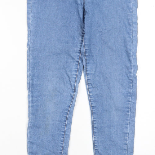 Miss Selfridge Womens Blue Cotton Skinny Jeans Size 10 L29 in Regular Zip - Pockets