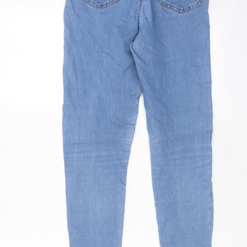 Miss Selfridge Womens Blue Cotton Skinny Jeans Size 10 L29 in Regular Zip - Pockets