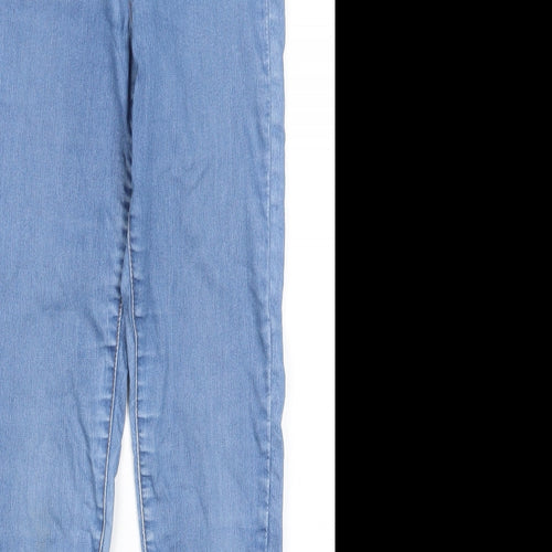 Miss Selfridge Womens Blue Cotton Skinny Jeans Size 10 L29 in Regular Zip - Pockets