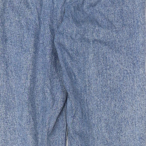 Denim & Co. Womens Blue Cotton Straight Jeans Size 10 L31 in Regular Zip - Pockets, Belt Loops