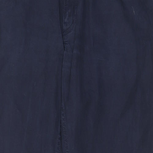 Ben Sherman Mens Blue Cotton Chino Trousers Size 34 in L32 in Regular Zip - Pockets, Belt Loops, Logo