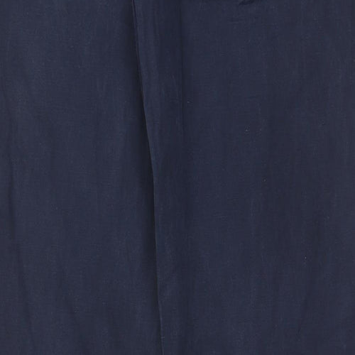 Ben Sherman Mens Blue Cotton Chino Trousers Size 34 in L32 in Regular Zip - Pockets, Belt Loops, Logo