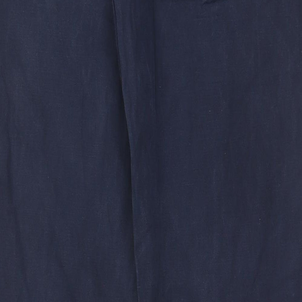 Ben Sherman Mens Blue Cotton Chino Trousers Size 34 in L32 in Regular Zip - Pockets, Belt Loops, Logo