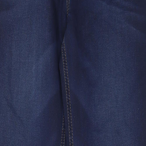 George Boys Blue Cotton Straight Jeans Size 12-13 Years L29 in Regular Zip - Pockets, Belt Loops, Adjustable waist