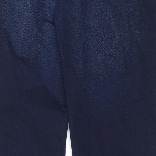 George Boys Blue Cotton Straight Jeans Size 12-13 Years L29 in Regular Zip - Pockets, Belt Loops, Adjustable waist