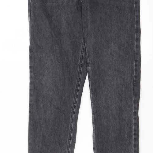 Topshop Womens Grey Cotton Mom Jeans Size 26 in L30 in Regular Zip - Pockets, Belt Loops