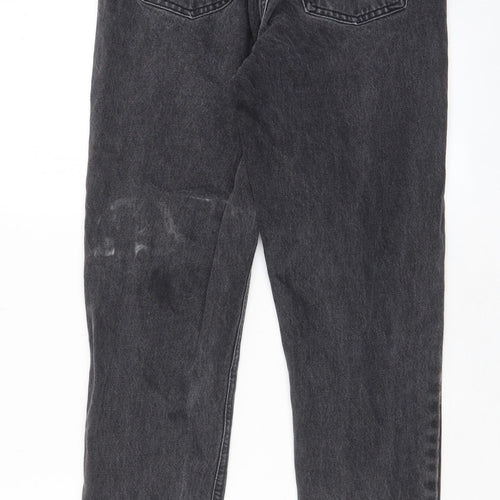 Topshop Womens Grey Cotton Mom Jeans Size 26 in L30 in Regular Zip - Pockets, Belt Loops