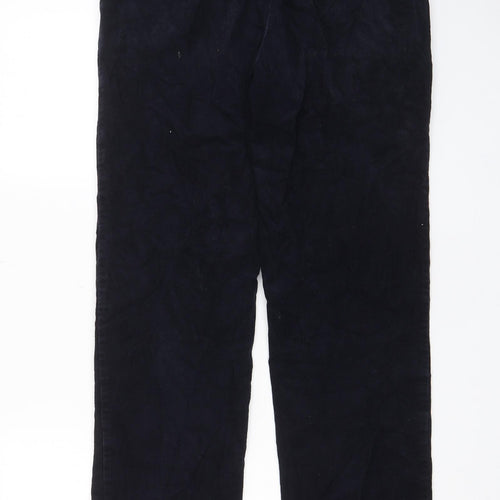 Marks and Spencer Mens Blue Cotton Trousers Size 32 in L31 in Regular Zip - Pockets, Belt Loops