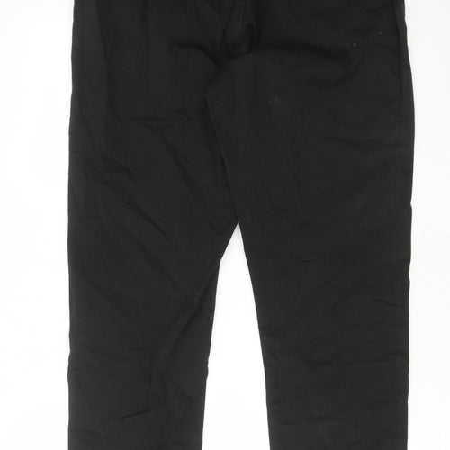 Johnny Big Mens Black Cotton Chino Trousers Size 36 in L29 in Regular Zip - Pockets, Belt Loops