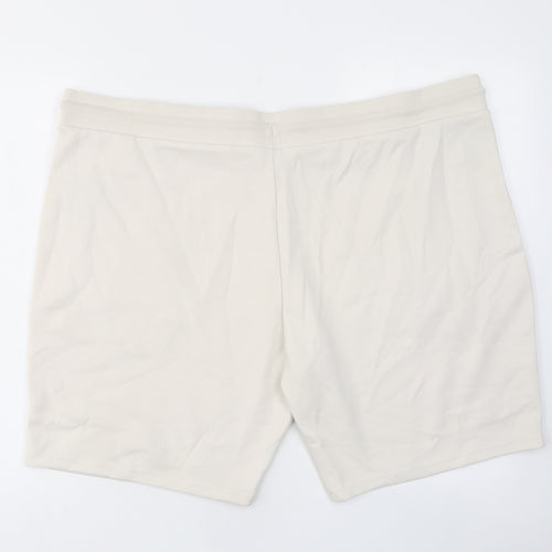 Autograph Mens Ivory Cotton Sweat Shorts Size 3XL L8 in Regular Drawstring - Zip Pockets