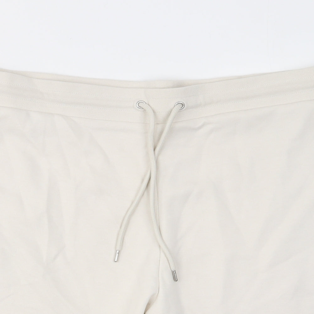 Autograph Mens Ivory Cotton Sweat Shorts Size 3XL L8 in Regular Drawstring - Zip Pockets