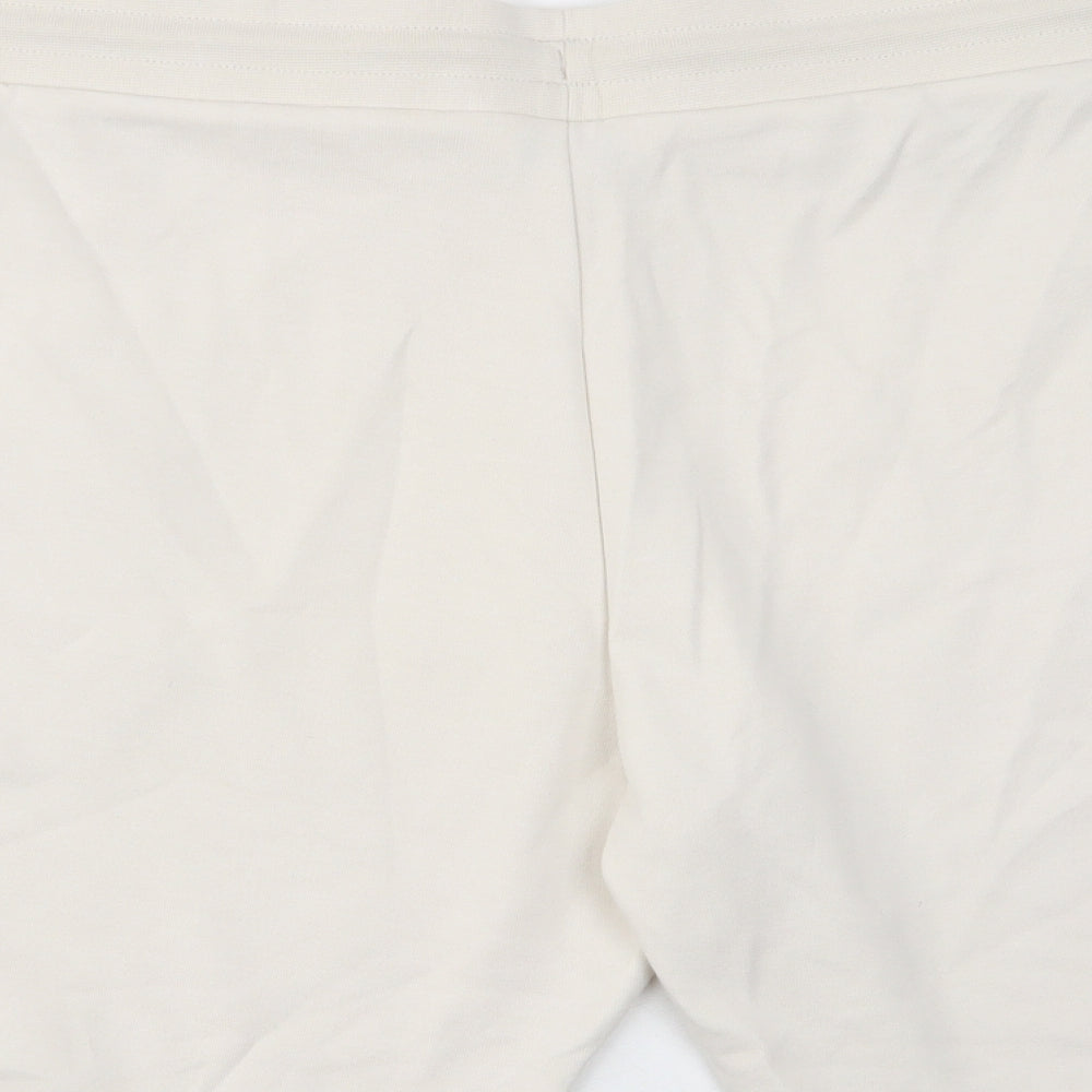 Autograph Mens Ivory Cotton Sweat Shorts Size 3XL L8 in Regular Drawstring - Zip Pockets