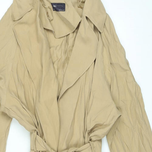 Marks and Spencer Womens Beige Trench Coat Coat Size 16 Tie - Belted