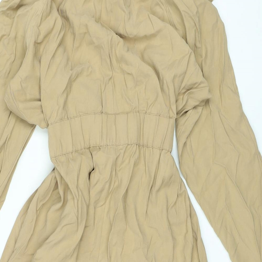 Marks and Spencer Womens Beige Trench Coat Coat Size 16 Tie - Belted