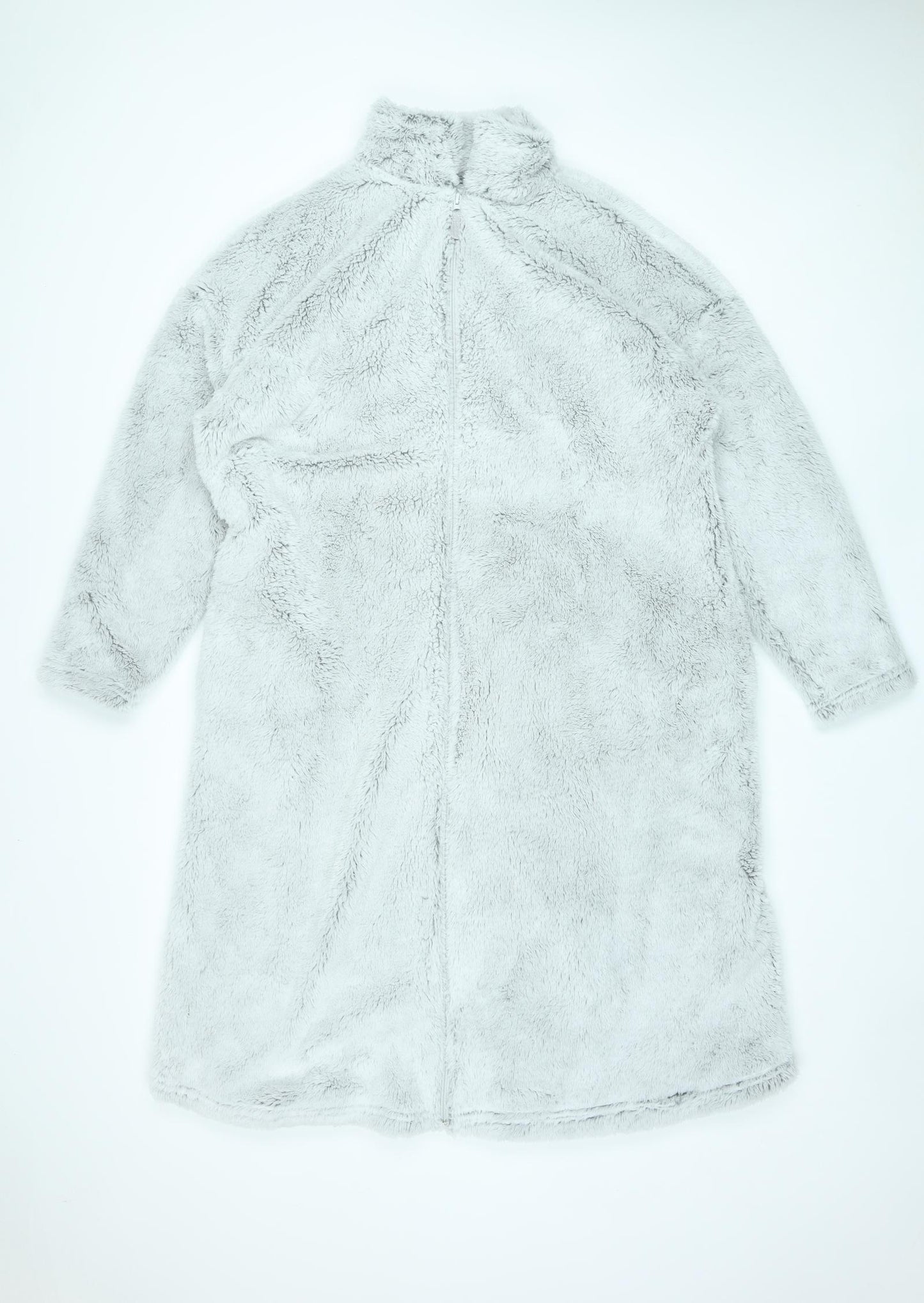 Marks and Spencer Womens Grey Solid Polyester Top Robe Size L Zip