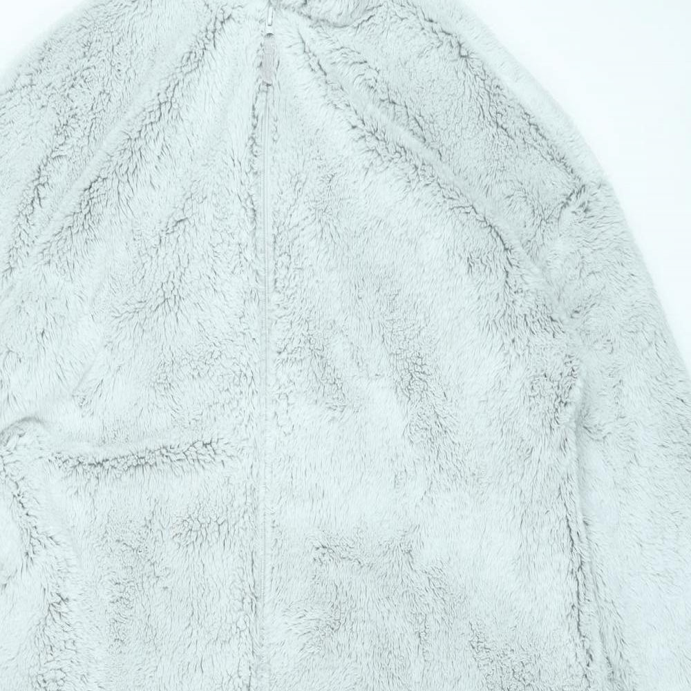 Marks and Spencer Womens Grey Solid Polyester Top Robe Size L Zip