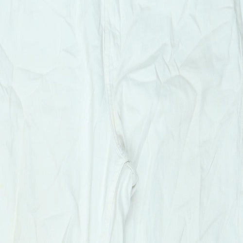 Denim & Co. Womens White Cotton Straight Jeans Size 12 L25 in Regular Zip - Cropped